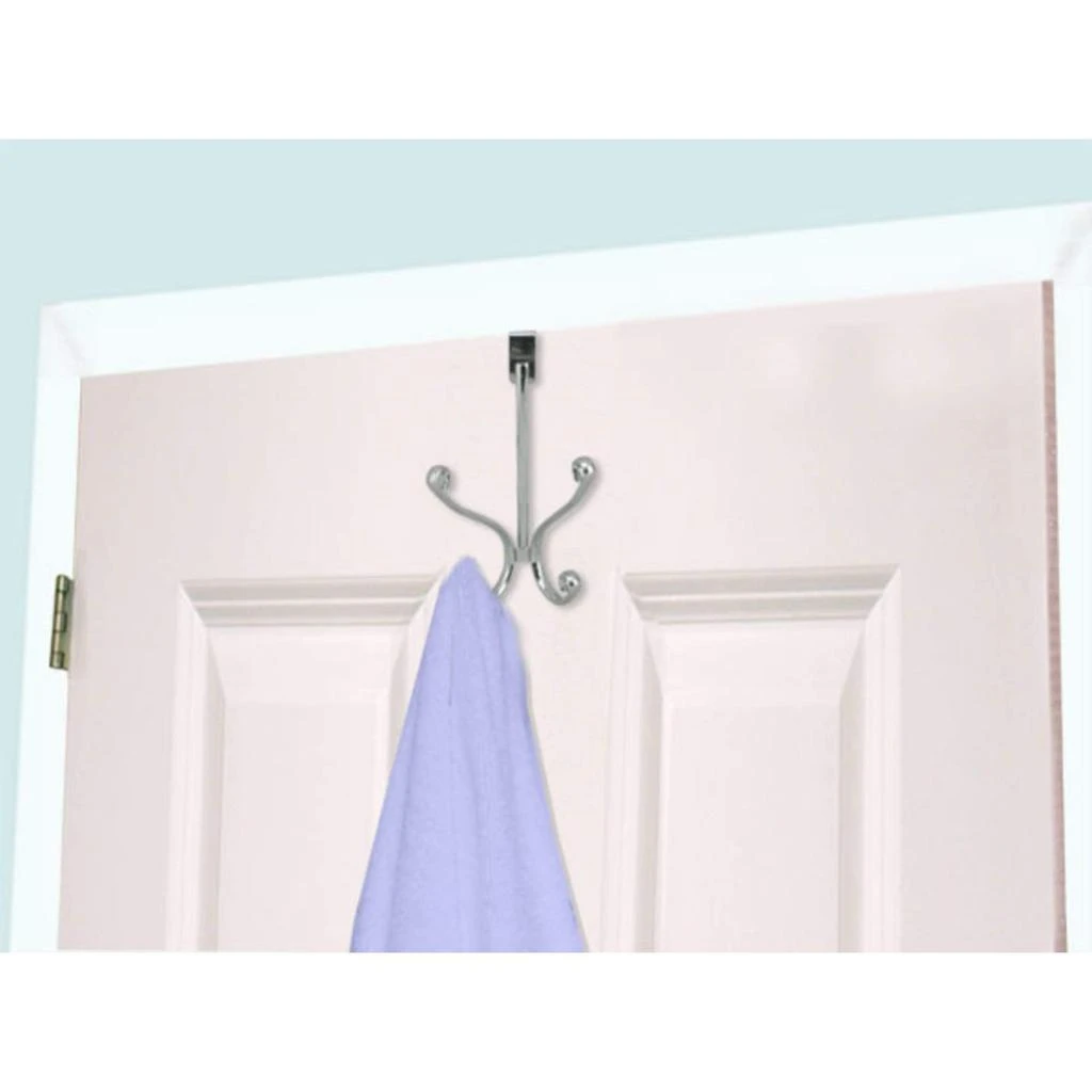 商品Home Basics|Home Basics Over the Door Double Hanging Hook, Chrome,价格¥115,第1张图片