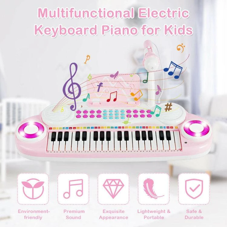 商品Hivvago|Multifunctional 37 Electric Keyboard Piano with Microphone,价格¥511,第4张图片详细描述