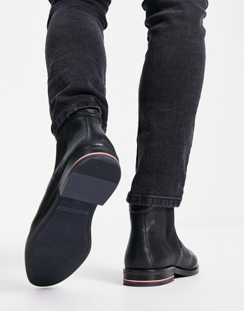 Tommy Hilfiger chelsea boots in black商品第3张图片规格展示