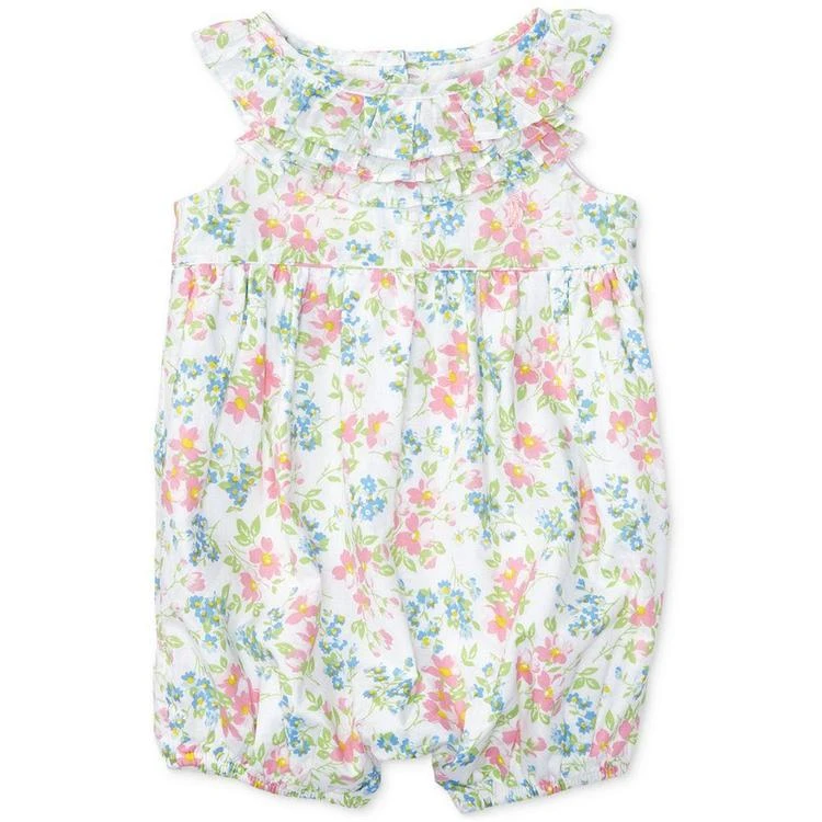 商品Ralph Lauren|Sleeveless Cotton Shortall, Baby Girls (0-24 months),价格¥178,第1张图片