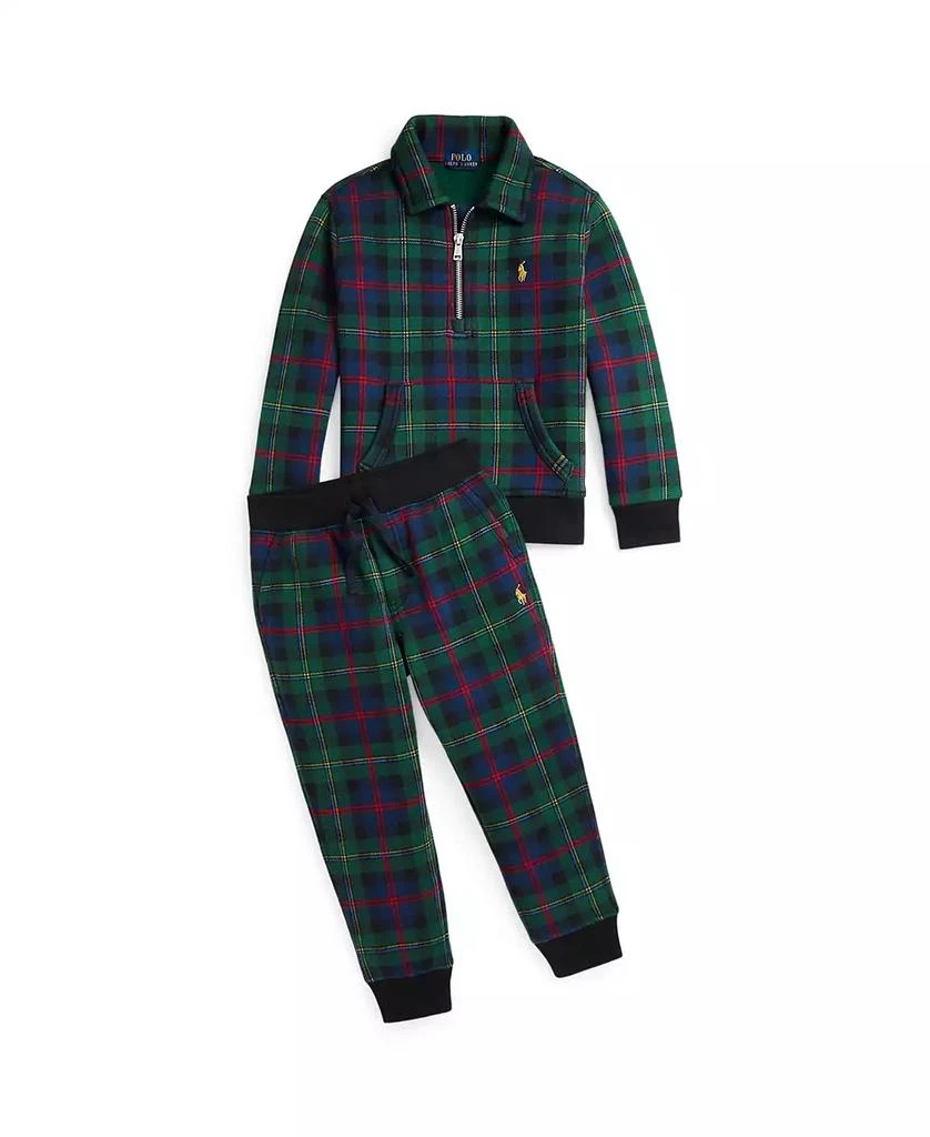 商品Ralph Lauren|Toddler and Little Boys Plaid Fleece Collared Sweatshirt,价格¥570,第3张图片详细描述