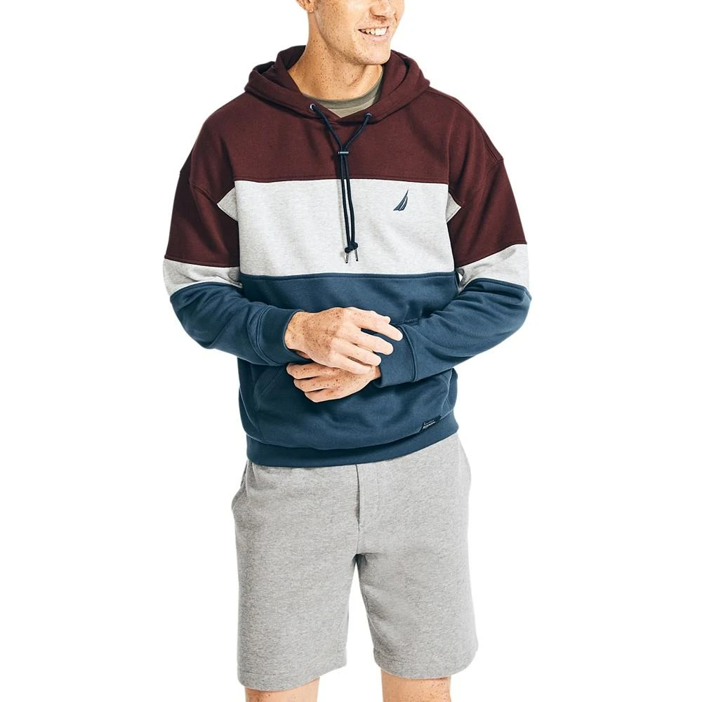 商品Nautica|Men's Sustainably Crafted Super Soft Colorblock Hoodie,价格¥261,第1张图片