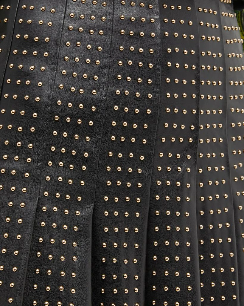 商品Alice + Olivia|Carter Vegan Leather Studded Mini Skirt,价格¥1207,第5张图片详细描述