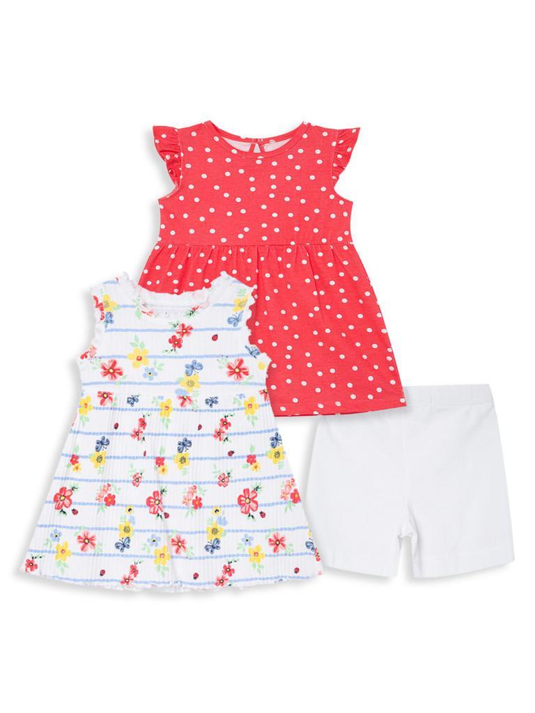 商品Little Me|Little Girl’s 3-Piece Garden Knit Dress and Shorts Set,价格¥185,第1张图片