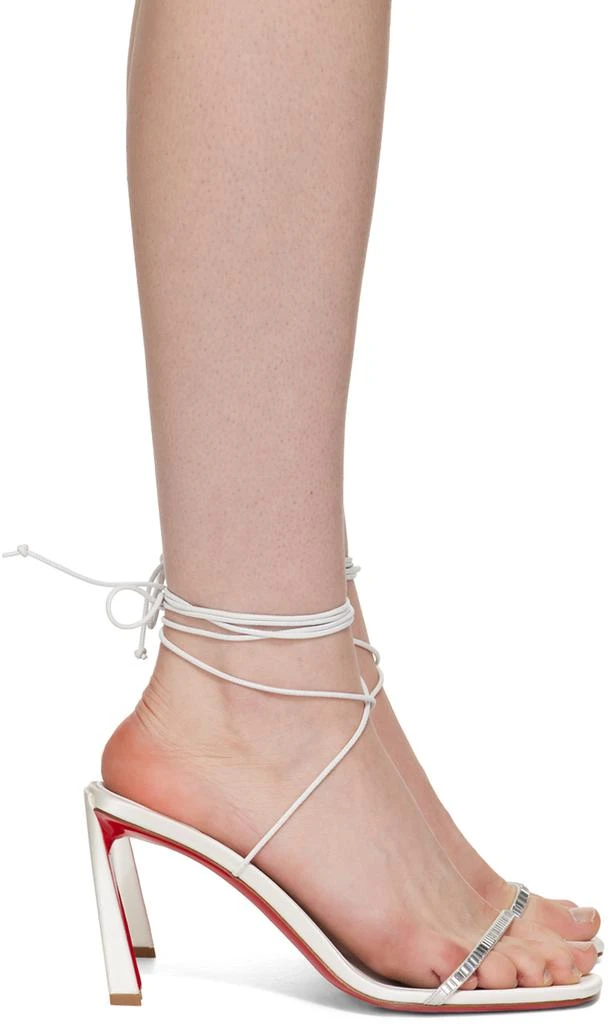 商品Christian Louboutin|White Condora Lacestrass Heeled Sandals,价格¥8509,第1张图片