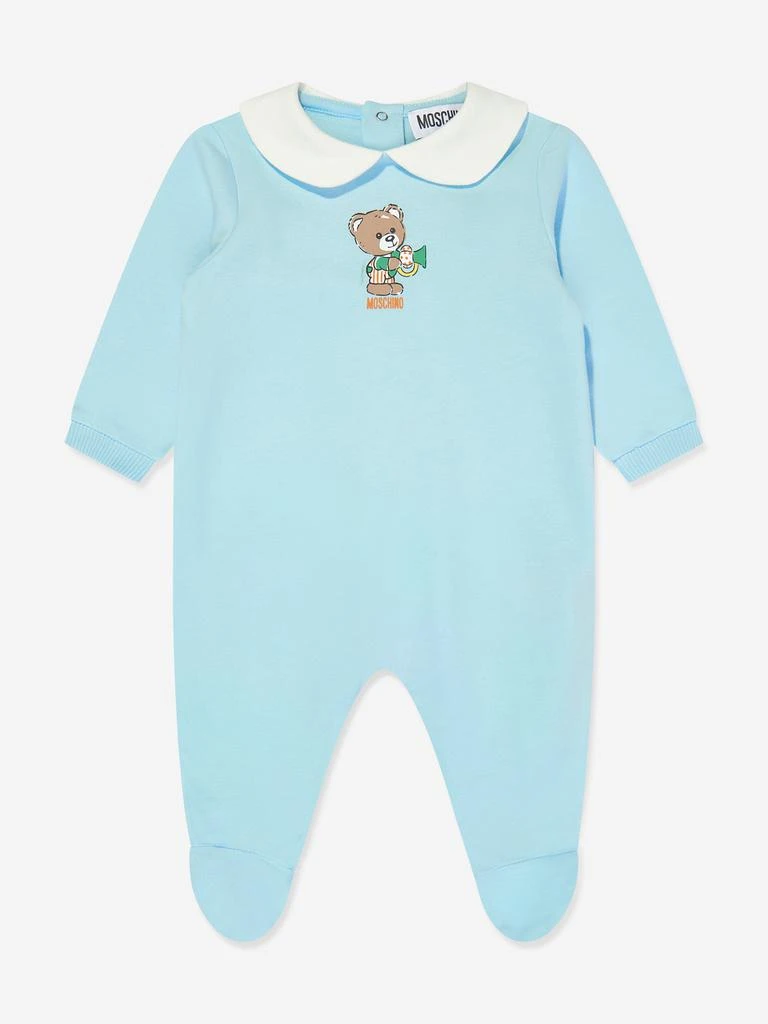 商品Moschino|Baby Boys Bear Babygrow in Blue,价格¥1083,第1张图片