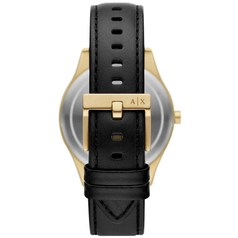 商品Armani Exchange|Men's Dante Multifunction Black Leather Watch 42mm,价格¥1281,第3张图片详细描述
