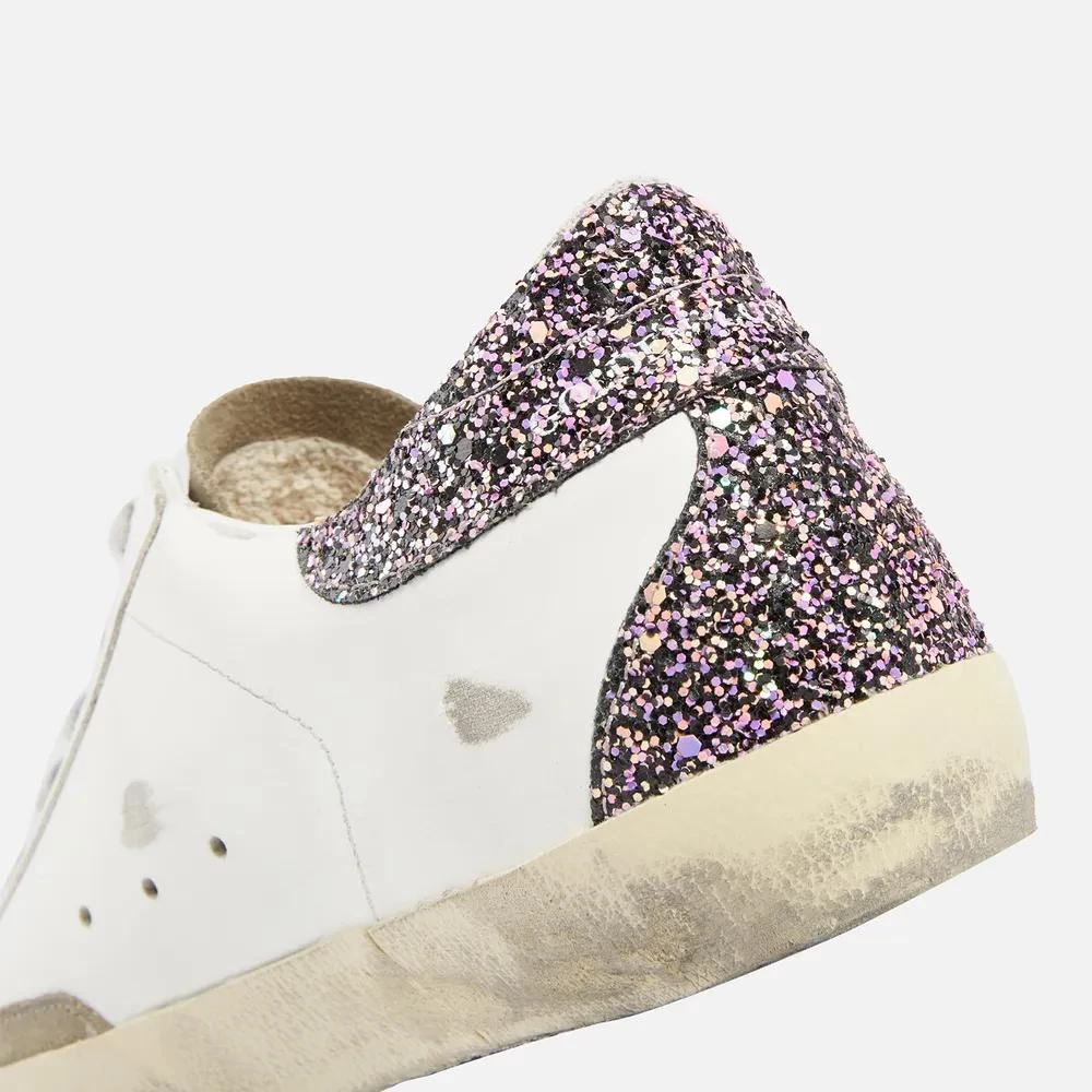 商品Golden Goose|Golden Goose Superstar Glittered Distressed Leather and Suede Trainers,价格¥4009,第4张图片详细描述