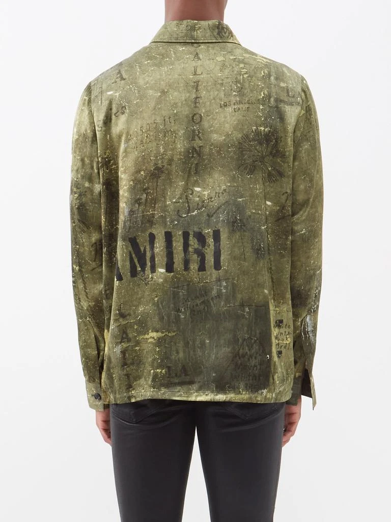 商品AMIRI|Army Stencil M-65-print satin shirt,价格¥3826,第4张图片详细描述