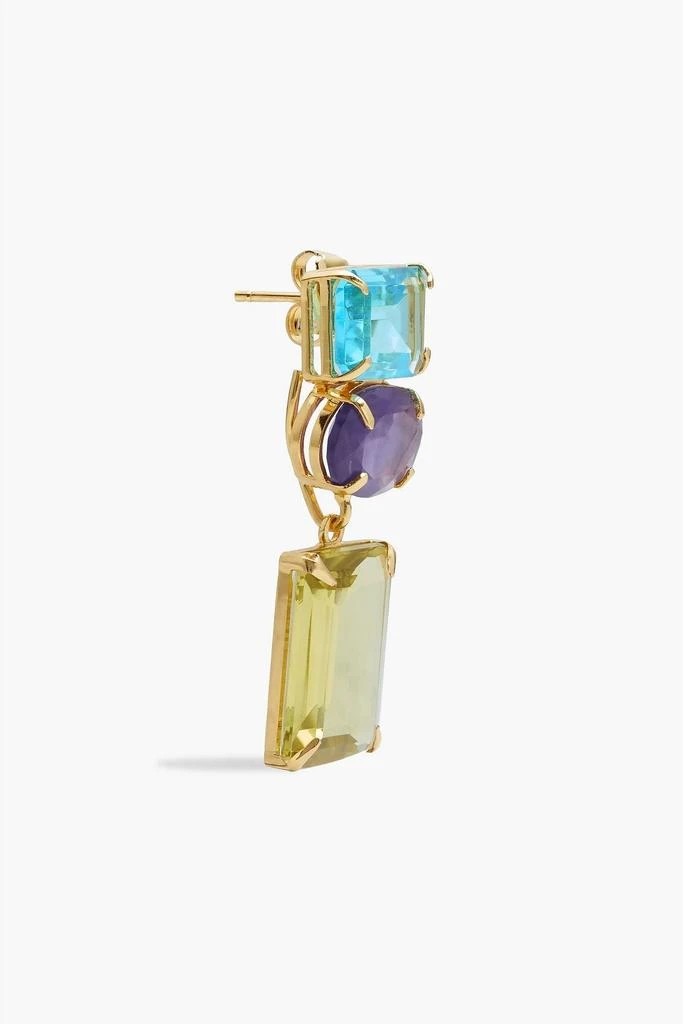 商品BOUNKIT|Gold-tone, amethyst and quartz earrings,价格¥982,第3张图片详细描述