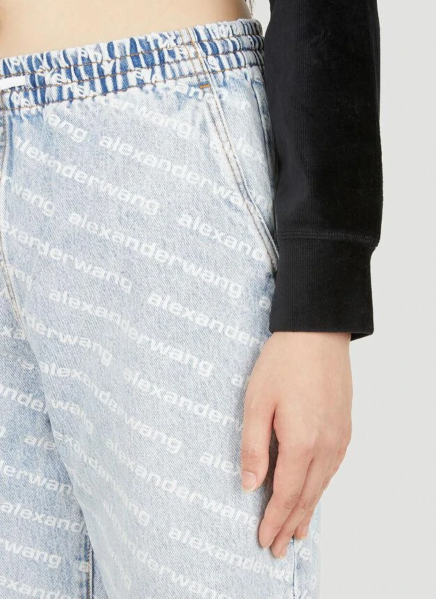 商品Alexander Wang|Denim Logo Track Pants in Light Blue,价格¥1735,第5张图片详细描述