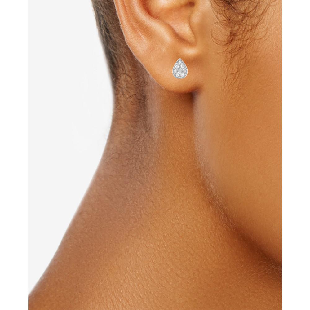 2-Pc. Set Diamond Teardrop Pendant Necklace & Matching Stud Earrings (3/8 ct. t.w.) in Sterling Silver商品第4张图片规格展示