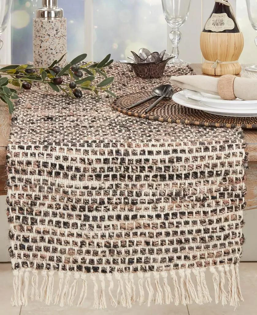 商品Saro Lifestyle|Sleek Dash and Stripe Table Runner, 16"x72",价格¥411,第3张图片详细描述