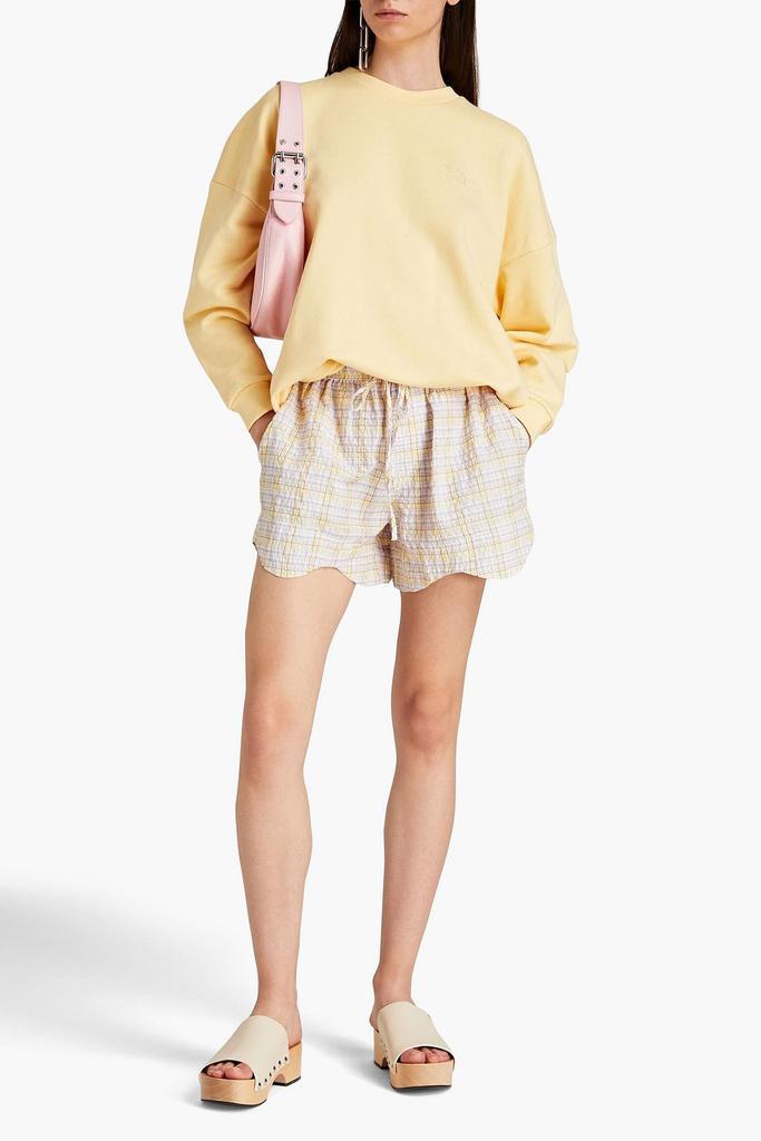 商品Ganni|Oversized embroidered cotton-blend fleece sweatshirt,价格¥626,第4张图片详细描述