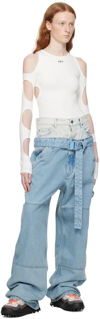 商品Off-White|Blue Double Over Jeans,价格¥1635,第4张图片详细描述