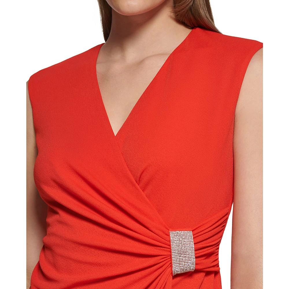 商品Calvin Klein|Scuba-Crepe Faux-Wrap Gown,价格¥1635,第4张图片详细描述