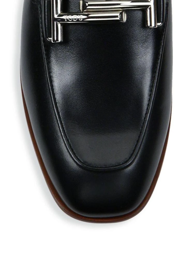 商品Tod's|Double-T Leather Slip-On Mules,价格¥4415,第3张图片详细描述