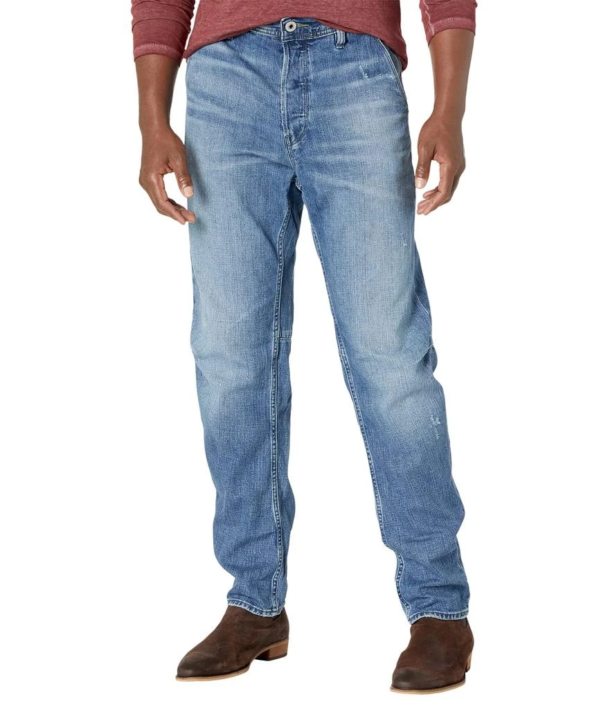 商品G-Star|Grip 3-D Relaxed Tapered in Faded Haque Blue Destroyed,价格¥848,第1张图片