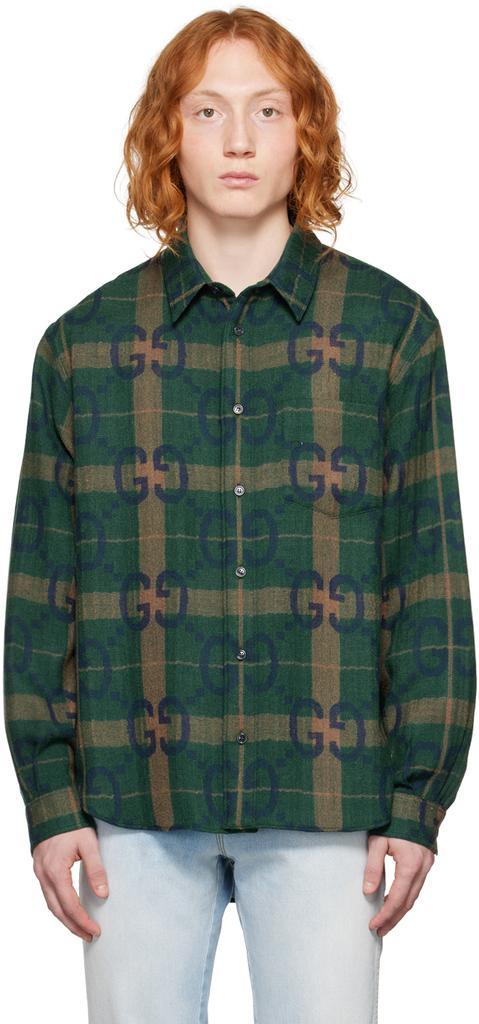 商品Gucci|Green Check Shirt,价格¥9629,第1张图片