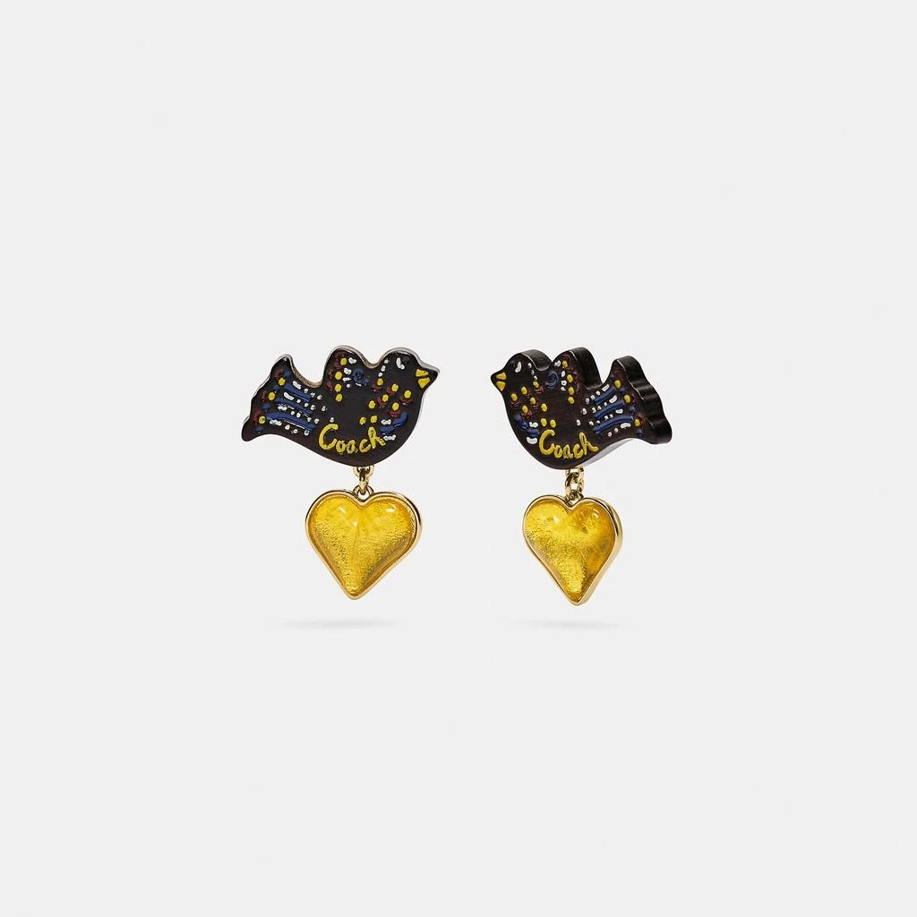 商品Coach|Coach Outlet Bird Heart Earrings,价格¥436,第1张图片