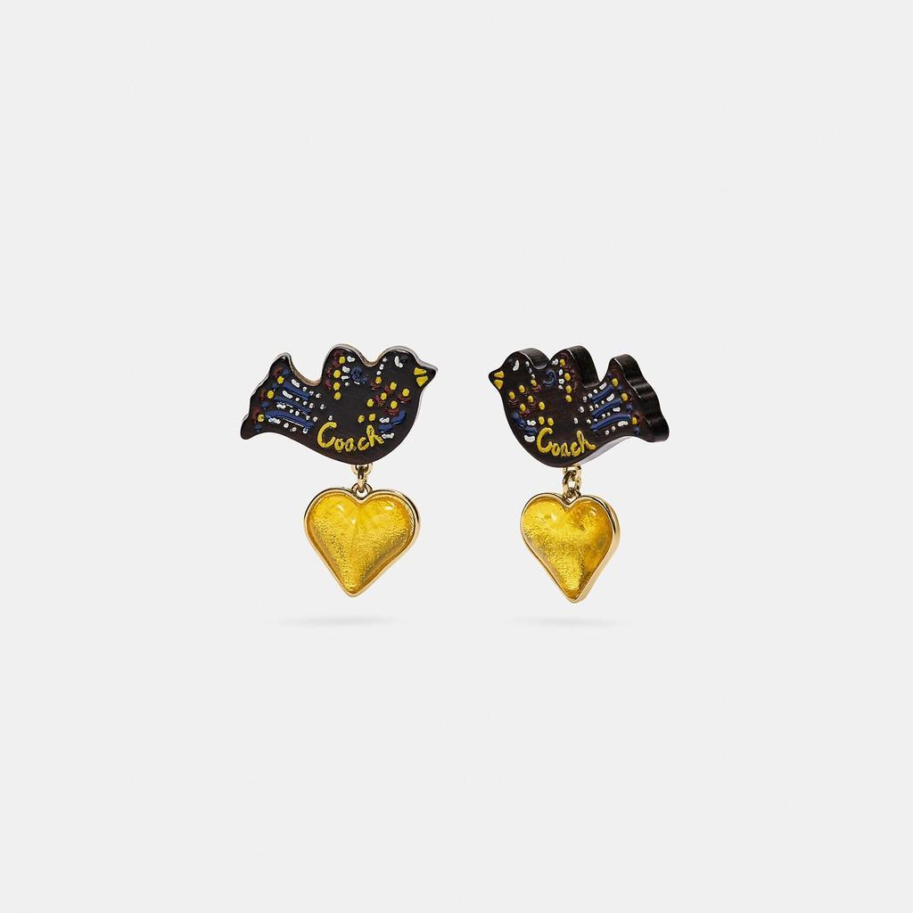 商品Coach|Coach Outlet Bird Heart Earrings,价格¥405,第1张图片