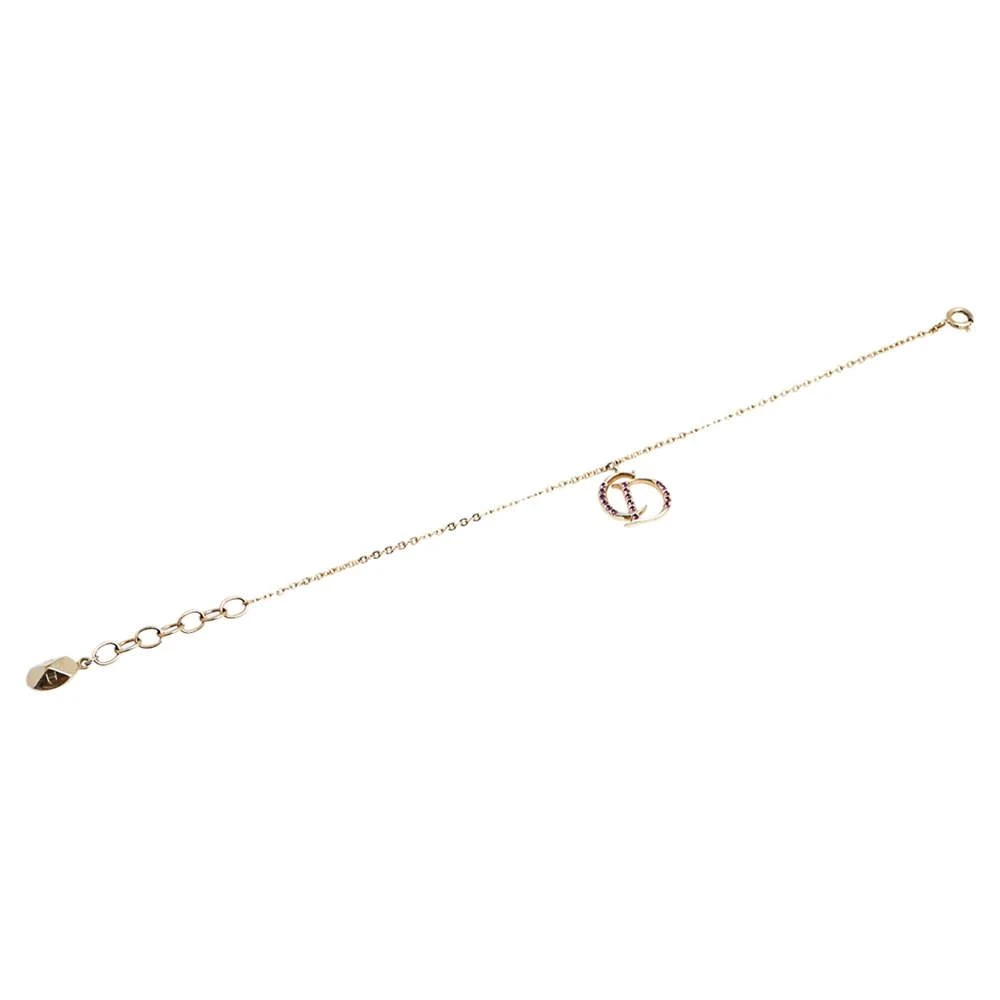 商品[二手商品] Dior|Dior Crystal CD Charm Gold Tone Bracelet,价格¥851,第2张图片详细描述