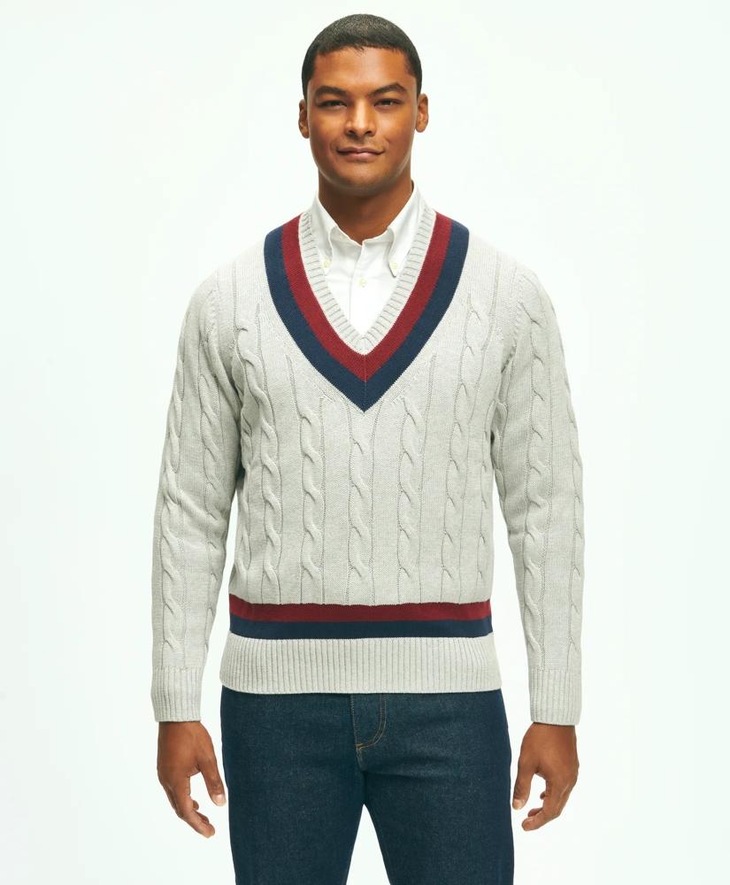 ◆Brooks Brothers◆ Supima Cotton Pastel Tennis V-Neck Sweat Brooks Brothers Men's Supima Cotton Cable V-Neck Tennis