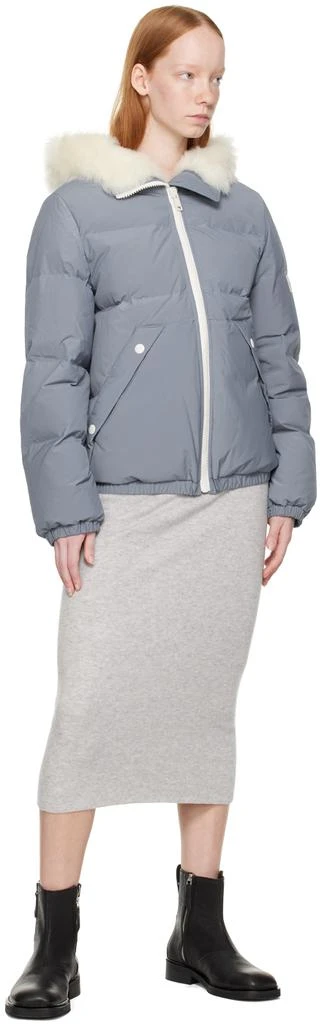 商品Yves Salomon|SSENSE Exclusive Blue Short Down Jacket,价格¥3140,第4张图片详细描述