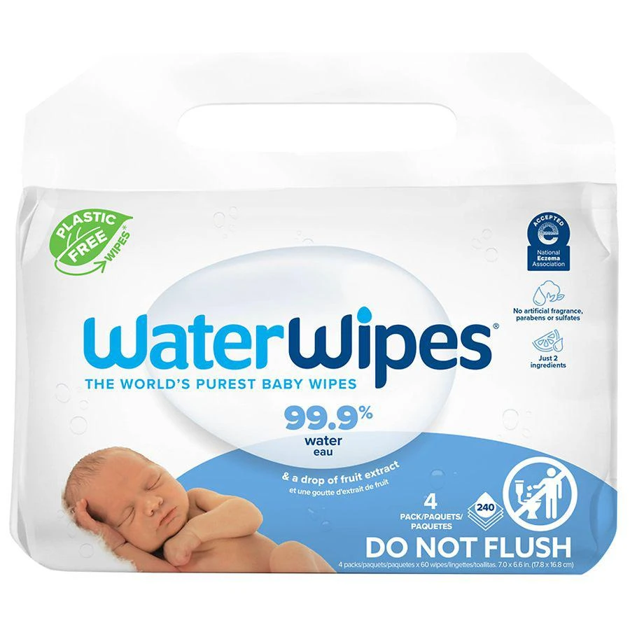 商品WaterWipes|Plastic-Free Original Baby Wipes, Hypoallergenic for Sensitive Skin Unscented,价格¥141,第1张图片