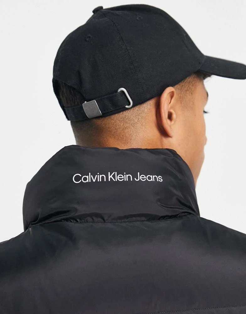 商品Calvin Klein|Calvin Klein Jeans essentials logo down puffer vest in black,价格¥1551,第3张图片详细描述