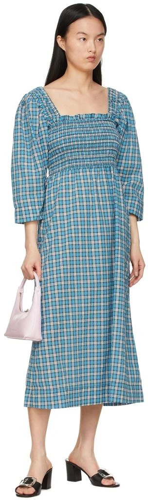 商品Ganni|Blue Organic Cotton Midi Dress,价格¥595,第4张图片详细描述