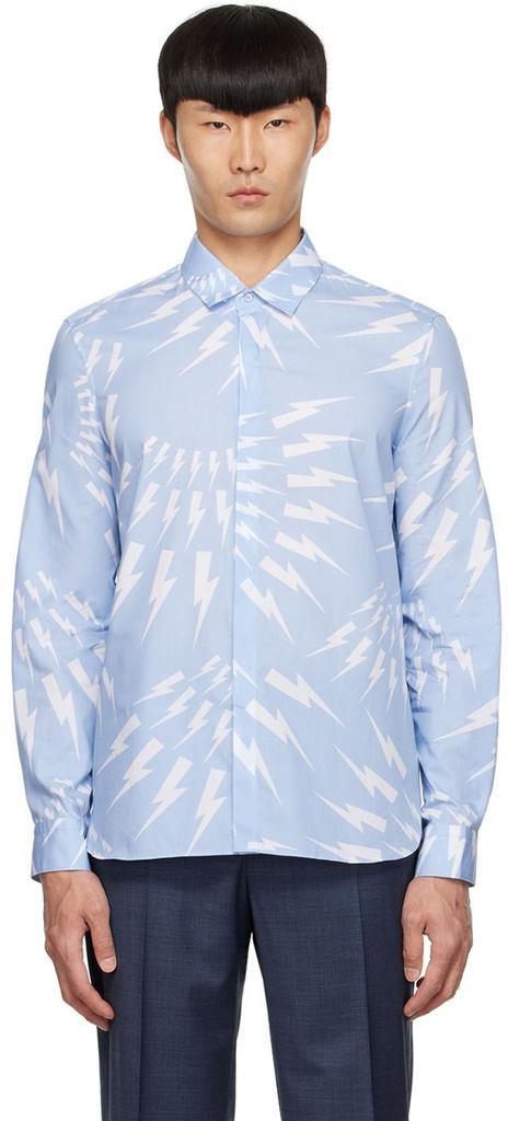 商品Neil Barrett|Blue Crazy Bolts Shirt,价格¥3721,第1张图片