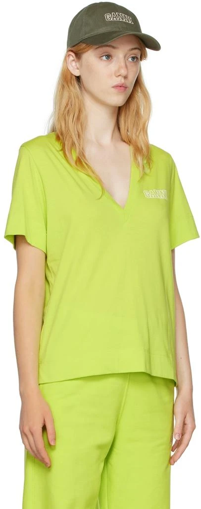 商品Ganni|Green Cotton T-Shirt,价格¥212,第2张图片详细描述