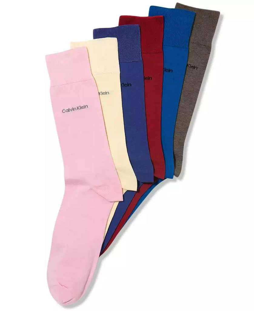 商品Calvin Klein|Men's Socks, Giza Cotton Flat Knit Crew,价格¥74,第2张图片详细描述