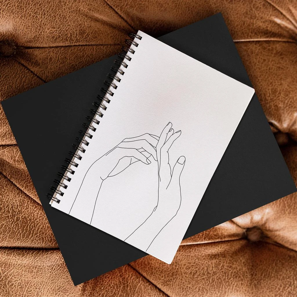 商品DENY Designs|The Colour Study Hands Line Drawing Abi Notebook Spiral,价格¥169,第4张图片详细描述