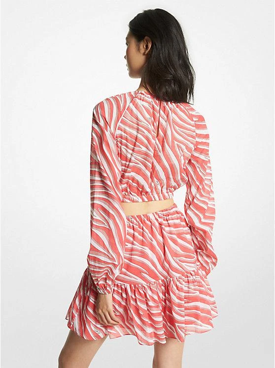 商品Michael Kors|Zebra Print Cotton Lawn Cutout Dress,价格¥445,第2张图片详细描述
