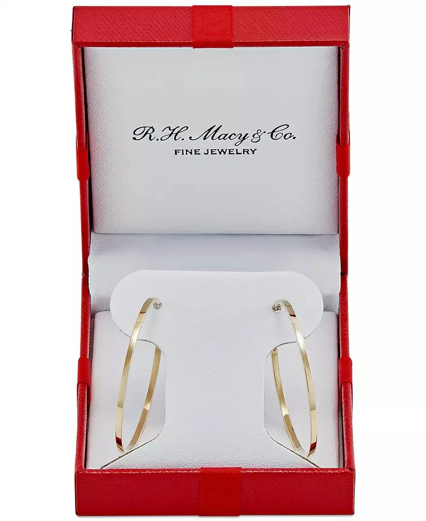 商品Macy's|Medium Flat-Edge Hoop Earrings in 10k Gold (Also in 10k Rose Gold and 10k White Gold), 1-1/2",价格¥1123,第2张图片详细描述