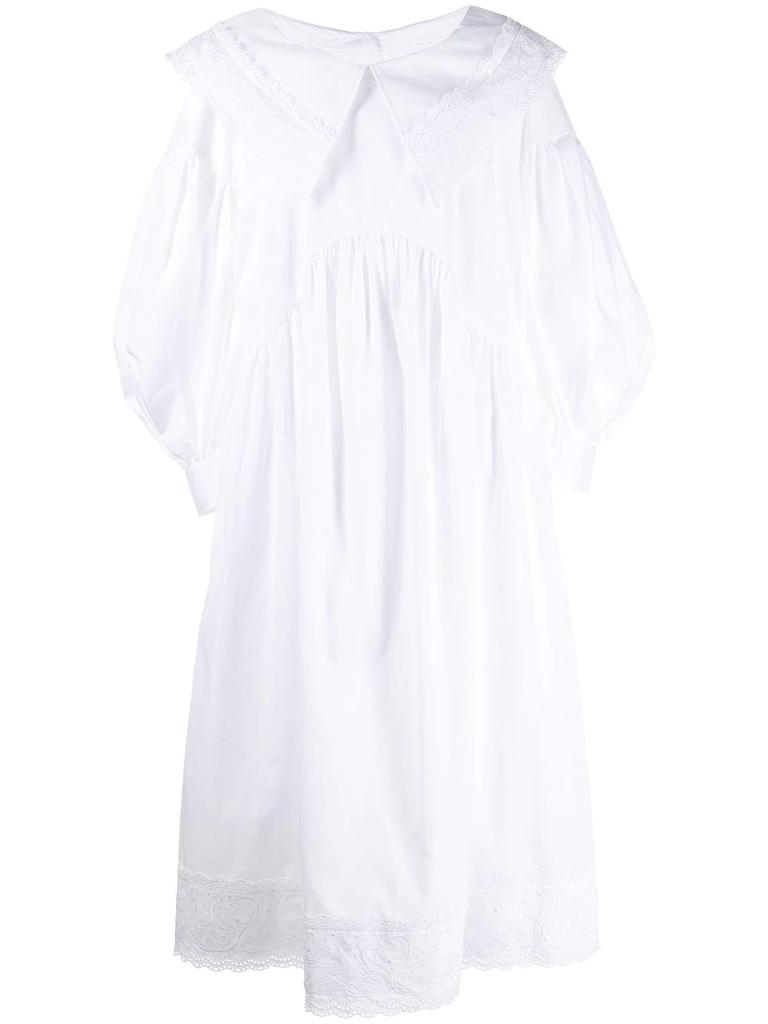 SIMONE ROCHA WOMEN OPEN NECK SIGNATURE SLEEVE SHIRT DRESS W/ TRIM商品第5张图片规格展示
