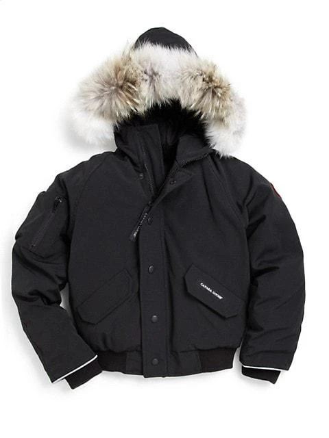 商品Canada Goose|Kid's Rundle Coyote Fur-Trim Down Bomber Jacket,价格¥4881,第1张图片