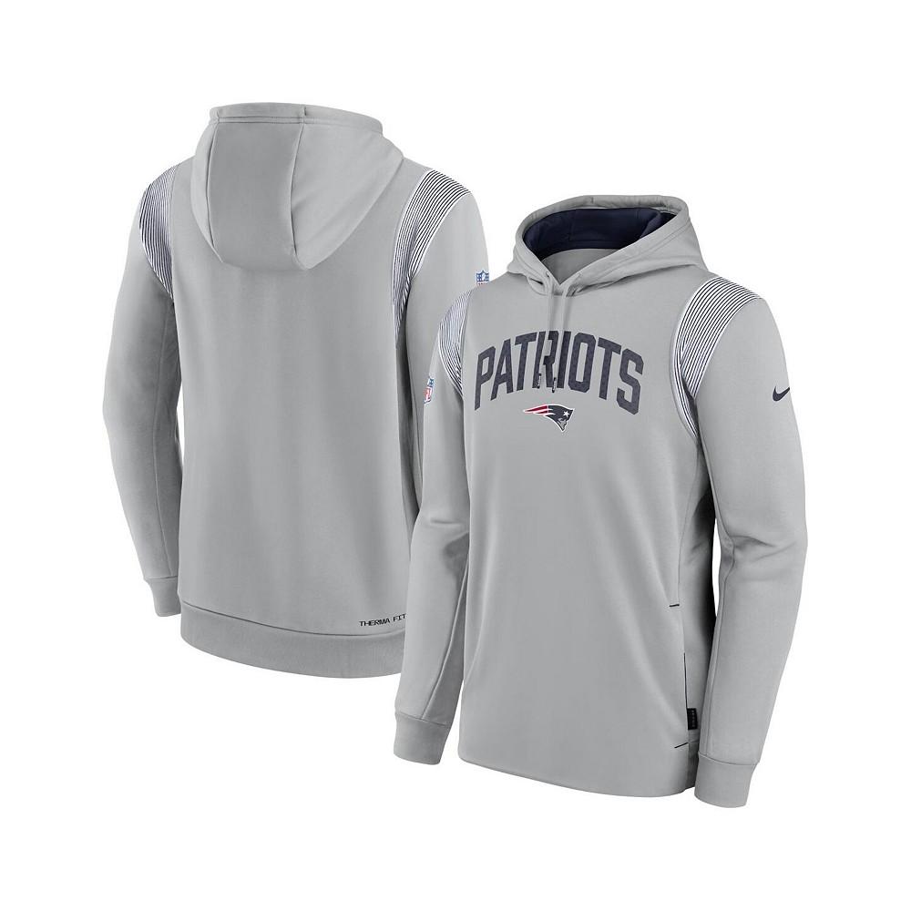 Men's Nike Gray New England Patriots Sideline Athletic Stack Performance  Pullover Hoodie