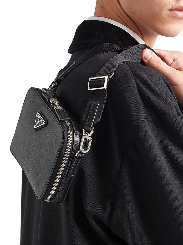 ショルダーバッグ Prada Black Leather Brique Crossbody Bag Brique leather crossbody bag in black - Prada | Mytheresa