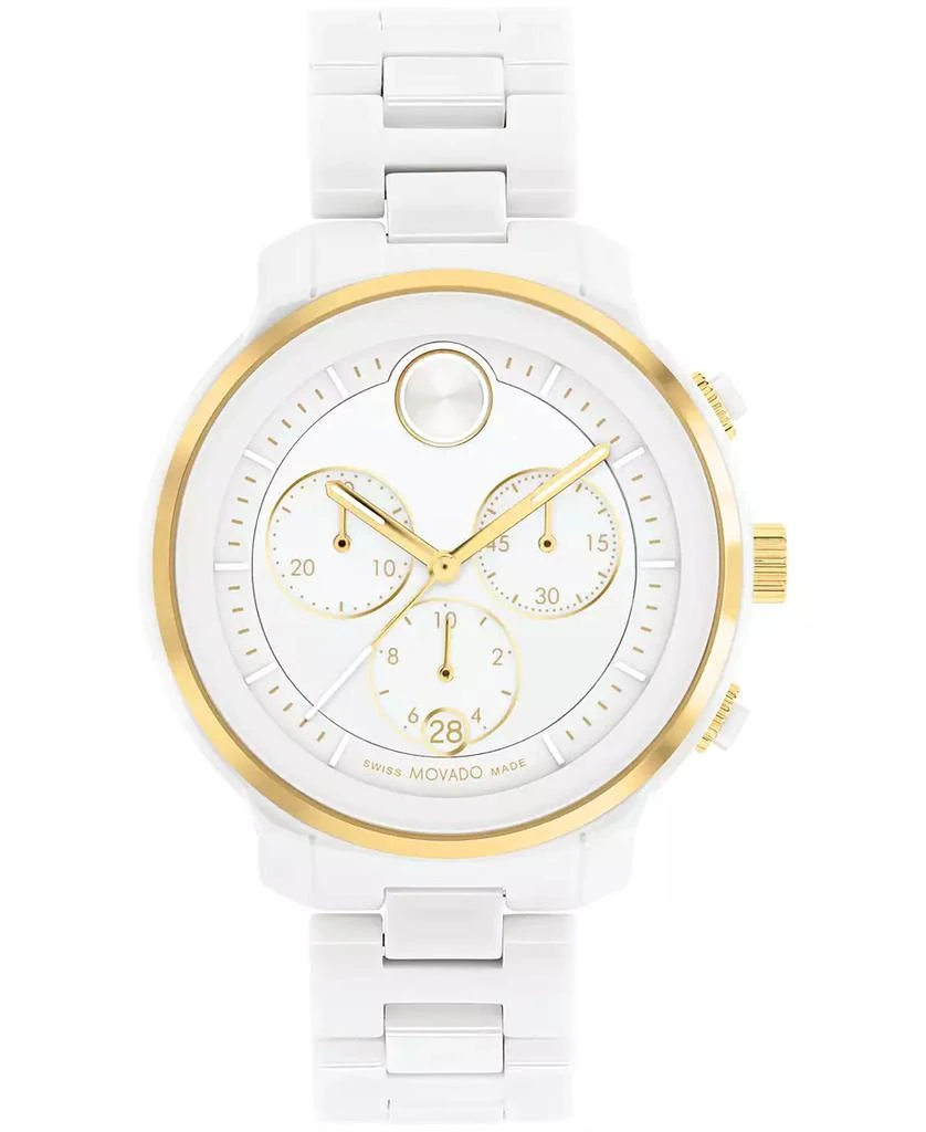 商品Movado|Women's Bold Verso Swiss Quartz Chronograph White Ceramic Bracelet Watch 39mm,价格¥7375,第1张图片