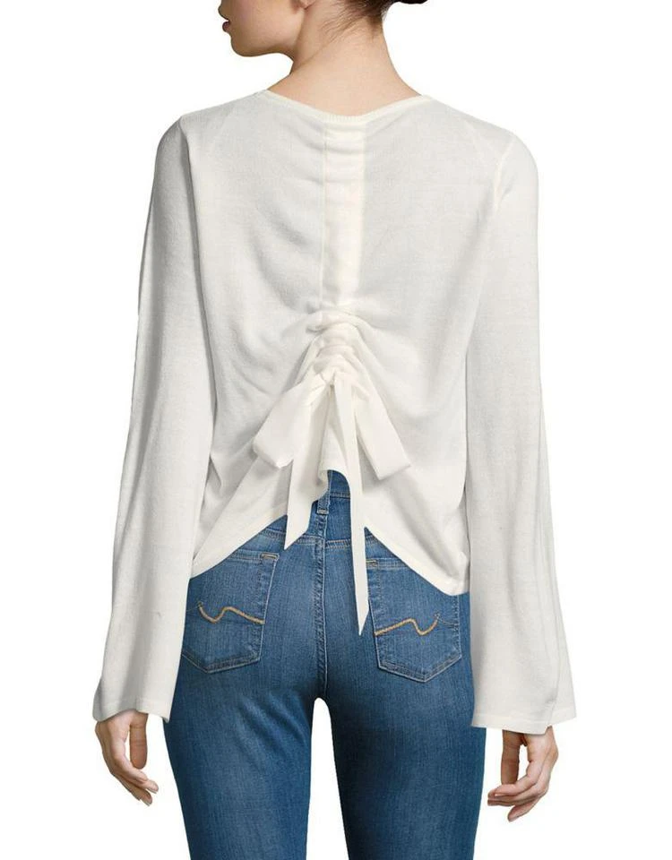 商品Miss Selfridge|Bow Tie Accent Long-Sleeve Tee,价格¥226,第3张图片详细描述