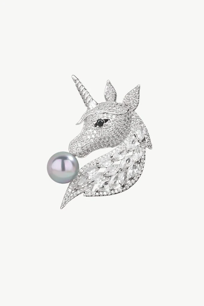 商品Classicharms|Silver Pavé Unicorn Brooch,价格¥565,第4张图片详细描述