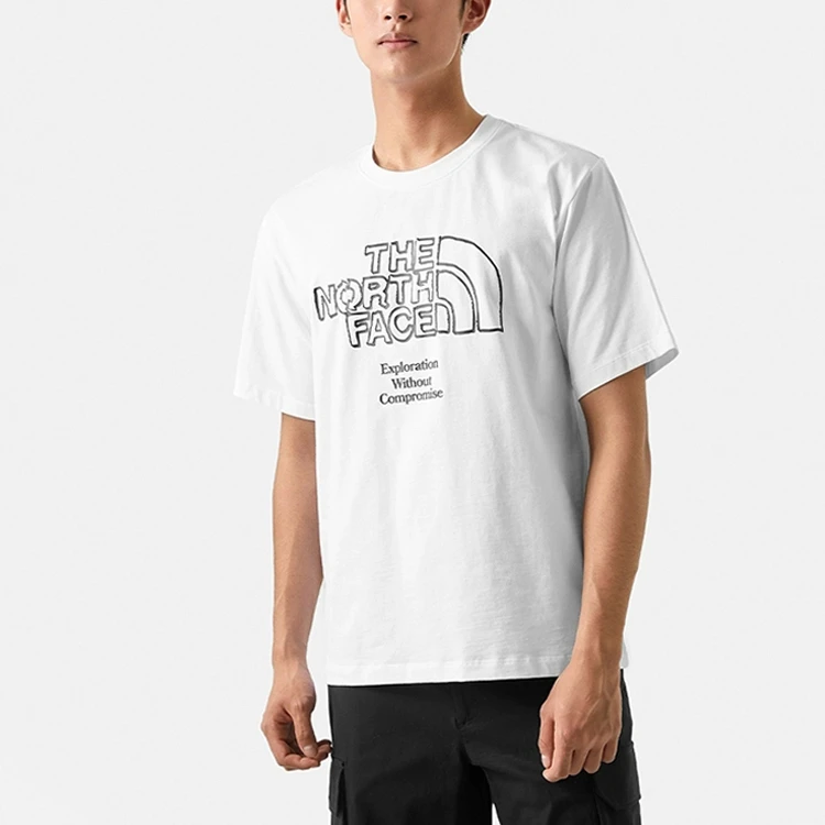 商品[国内直发] The North Face|北面 攀登者系列探索系列 服装系列 Logo印花户外舒适透气圆领短袖T恤 男款 白色,价格¥393,第5张图片详细描述