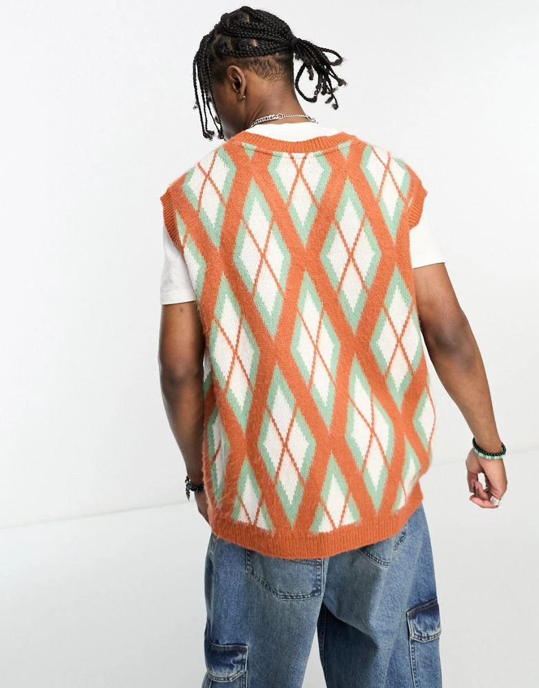 商品ASOS|ASOS DESIGN knitted tank with all over check print in beige,价格¥136,第4张图片详细描述