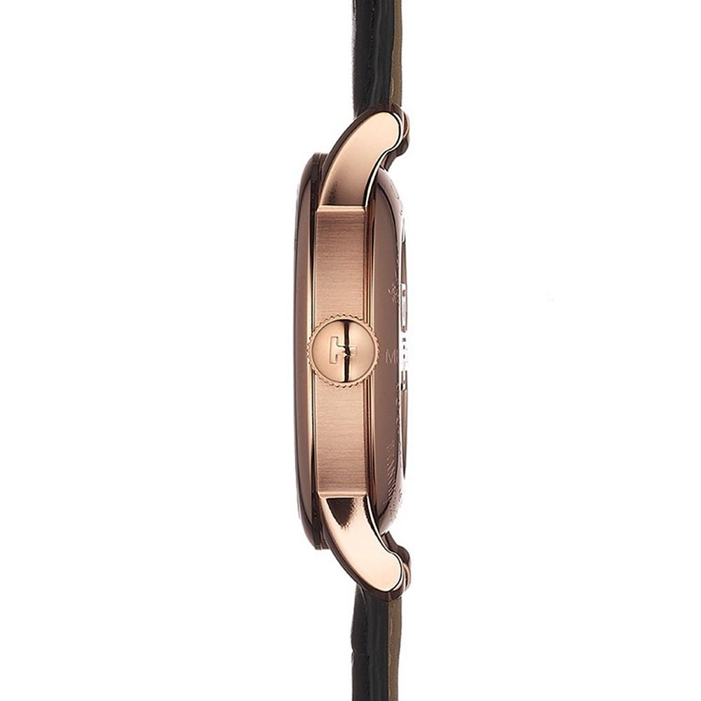Men's Swiss Le Locle Black Leather Strap Watch 40mm商品第4张图片规格展示