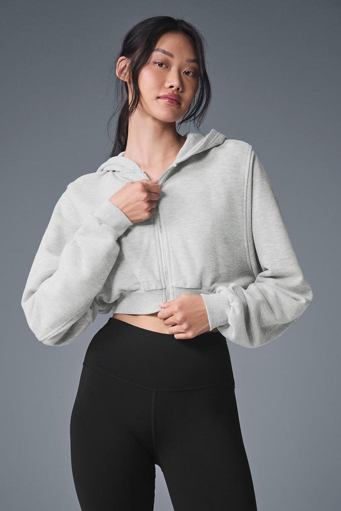 Alo Sweet Escape Zip Up Hoodie - Athletic Heather Grey - Hoodies