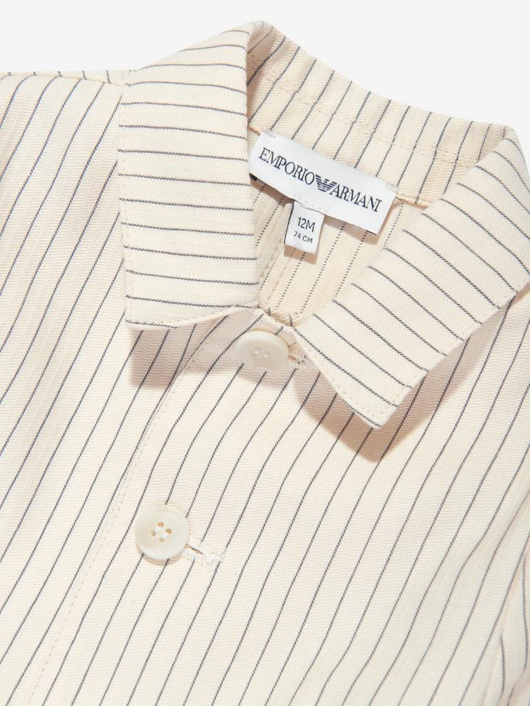 商品Emporio Armani|Emporio Armani Baby Boys Striped Linen Jacket in Ivory,价格¥1351,第4张图片详细描述