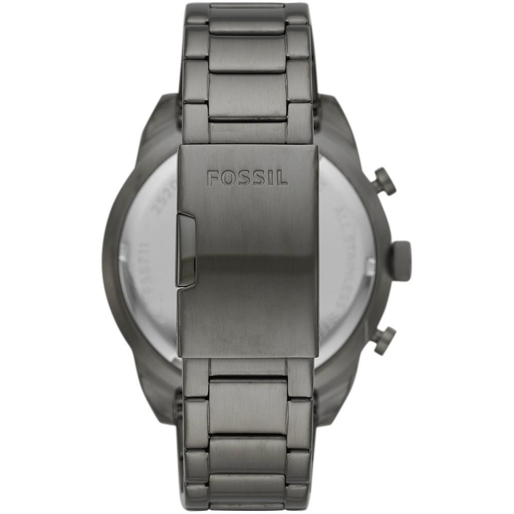 商品Fossil|Men's Chronograph Bronson Smoke Gray Stainless Steel Bracelet Watch 50mm,价格¥1027,第5张图片详细描述